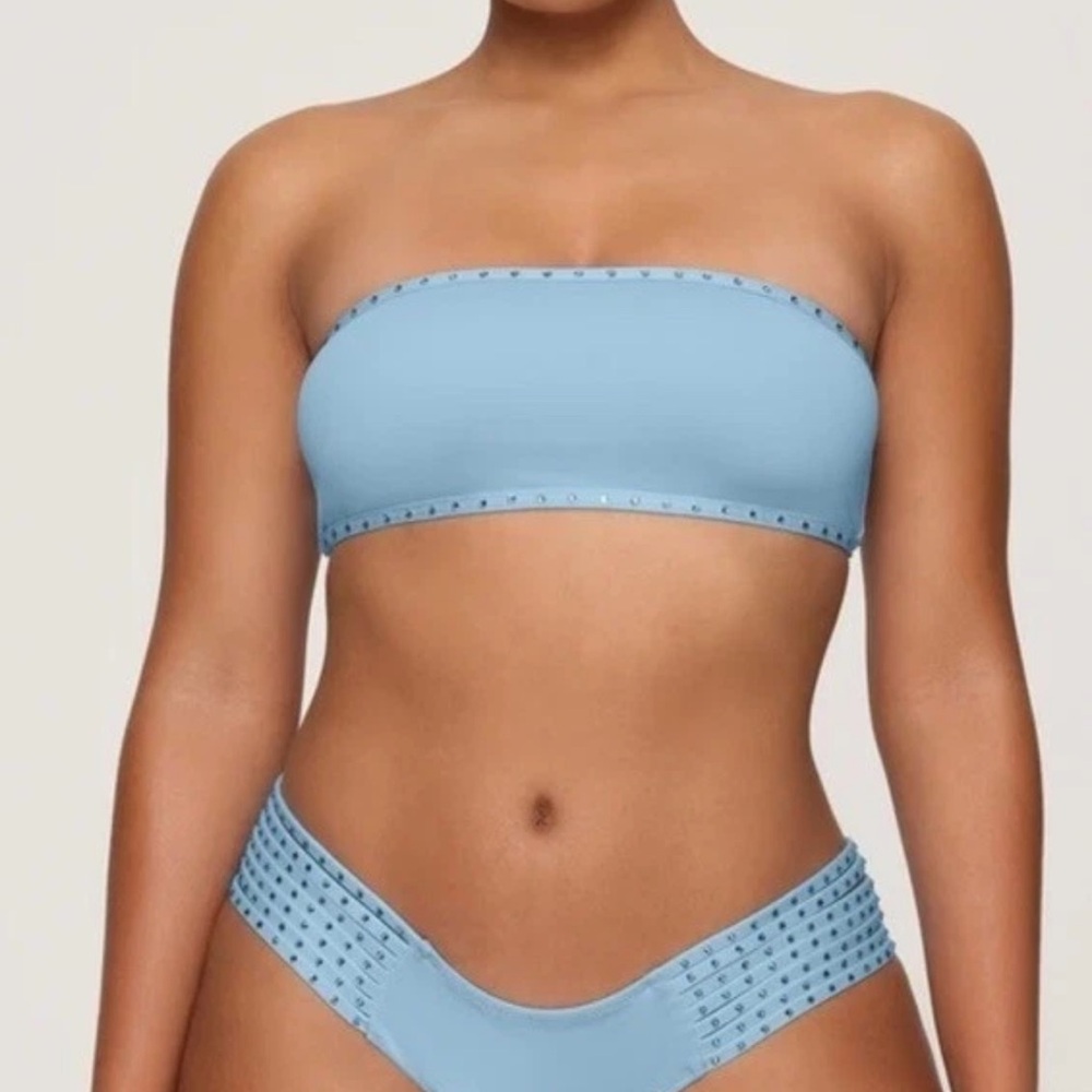 NWT SKIMS Iris Blue Bandeau Bikini Top XXS